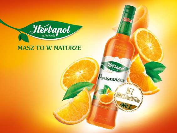 Syrop o smaku pomarańczowym marki Herbapol  od teraz dostępny w większej butelce
