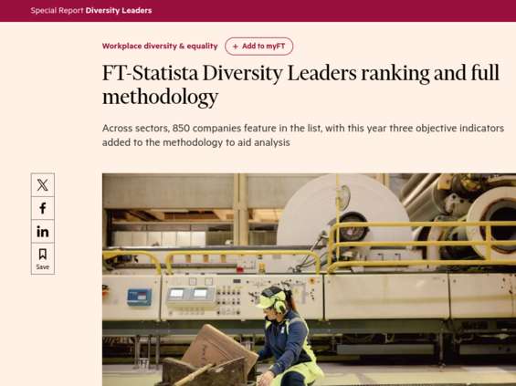 "Financial Times" i Statista z rankingiem Diversity Leaders 2024